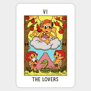 Lovers - Mystical Medleys - Vintage Cartoon Tarot (White) Magnet